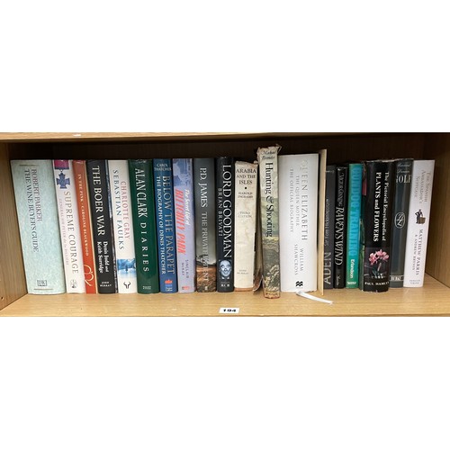 194 - TWO SHELVES OF VARIOUS HARDBACK BOOKS