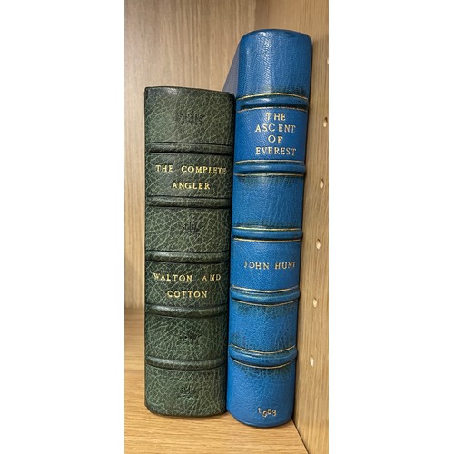 188 - LEATHER BOUND BOOKS THE COMPLETE ANGLER AND THE ACCENT OF EVEREST