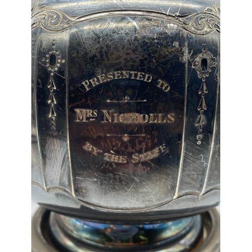 218 - 1927 WIMBLEDON PLATED SPIRIT KETTLE ON STAND