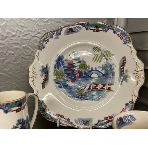 209 - 19TH CENTURY CHINESE PAGODA PATTERN TEASET A/F