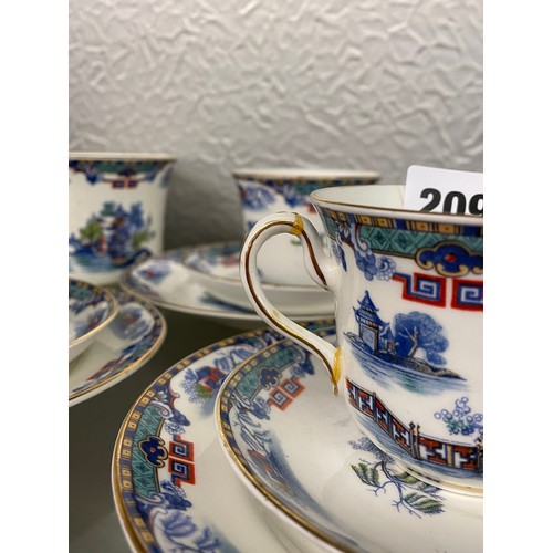 209 - 19TH CENTURY CHINESE PAGODA PATTERN TEASET A/F