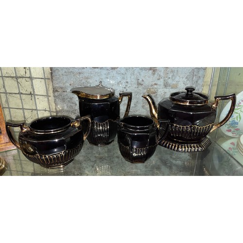 222 - JACK FILED WARE GILDED 4PC TEA SERVICE