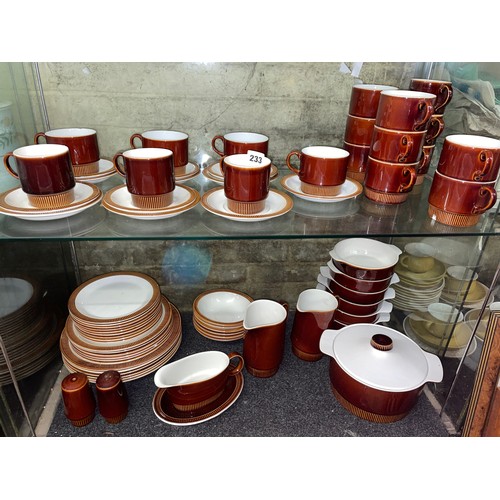 233 - TWO SHELVES OF POOLE POTTERY TABLEWARES