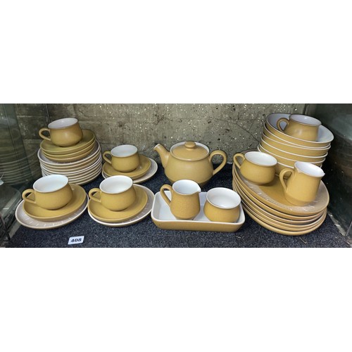 408 - DENBY STONEWARE OCHRE TEA AND DINNERWARES