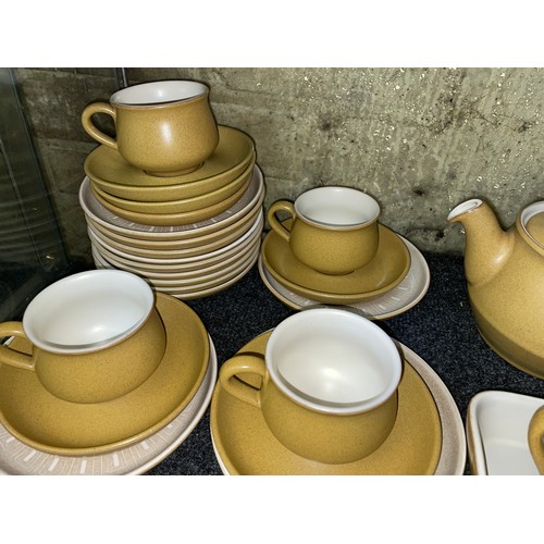 408 - DENBY STONEWARE OCHRE TEA AND DINNERWARES