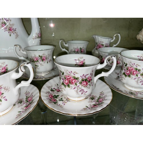 234 - ROYAL ALBERT BONE CHINA LAVENDER ROSE COFFEE SET