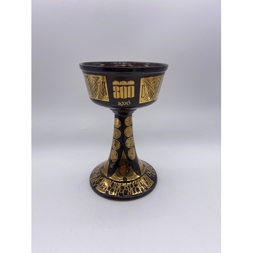 492 - DORN WILLIAMS WELSH POTTERY LIMITED EDITION 603/3000 LUSTRE CHALICE