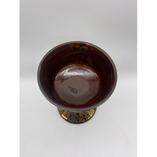 492 - DORN WILLIAMS WELSH POTTERY LIMITED EDITION 603/3000 LUSTRE CHALICE