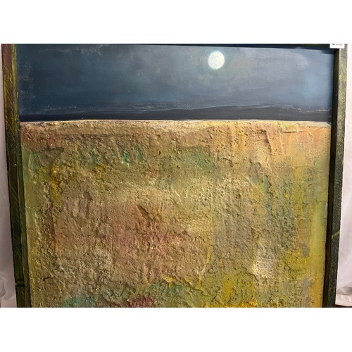 333 - MIXED MEDIA TEXTURED PAINTING ENTITLED 'THE MOON OF ALABAMA' DATED 1994