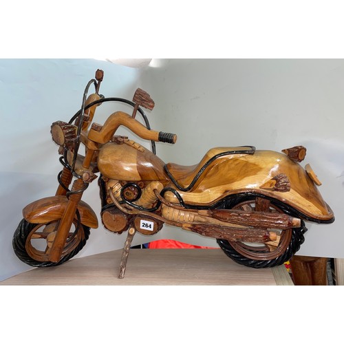 264 - WOODEN MODEL OF A MOTORBIKE