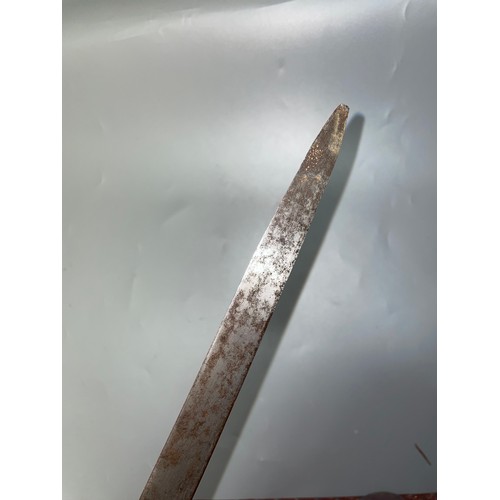 475 - 19TH CENTURY NIELLO WORK INDIAN FIRANGI STRAIGHT BLADE SWORD