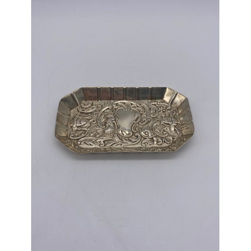 457 - CHESTER SILVER REPOUSSE SCROLL PIN DISH