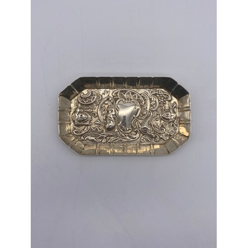 457 - CHESTER SILVER REPOUSSE SCROLL PIN DISH