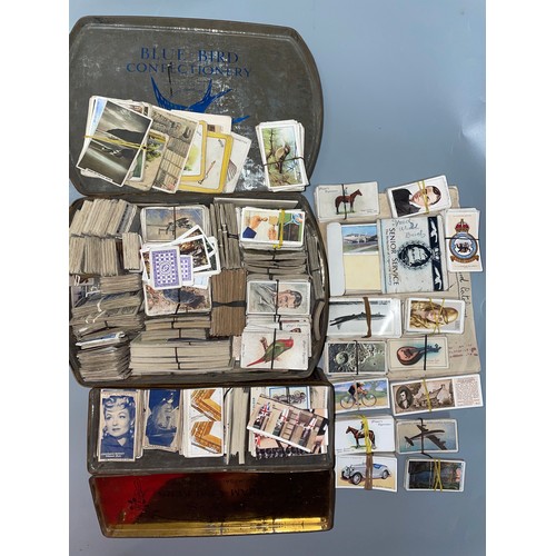 472 - TWO TINS OF VARIOUS CIGARETTE CARDS INCOMPLETE SETS AND SWAPS