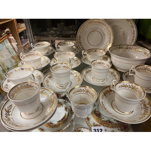 312 - VICTORIAN CREAM AND GILDED TEASET