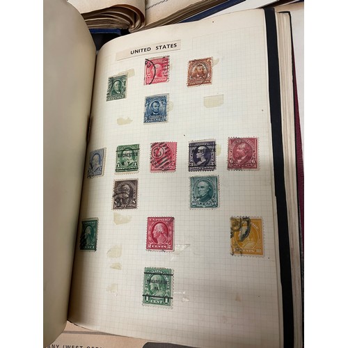 467 - POSTAGE STAMP ALBUMS INC GB VICTORIAN PENNY REDS, PENNY LILAC, EARLY BRITISH COLONY STAMPS,  AND OTH... 