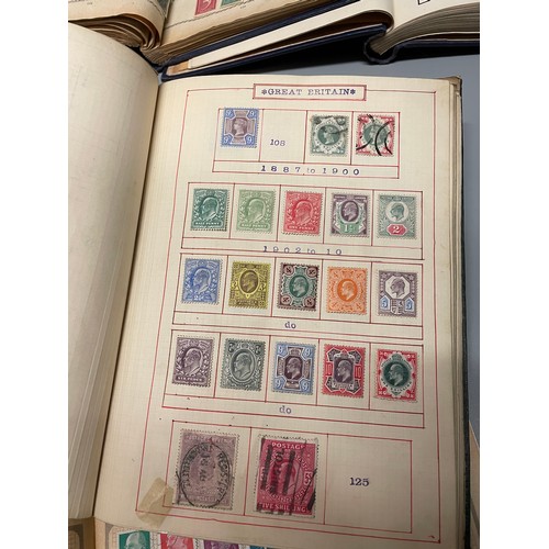 467 - POSTAGE STAMP ALBUMS INC GB VICTORIAN PENNY REDS, PENNY LILAC, EARLY BRITISH COLONY STAMPS,  AND OTH... 