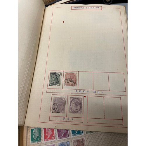 467 - POSTAGE STAMP ALBUMS INC GB VICTORIAN PENNY REDS, PENNY LILAC, EARLY BRITISH COLONY STAMPS,  AND OTH... 