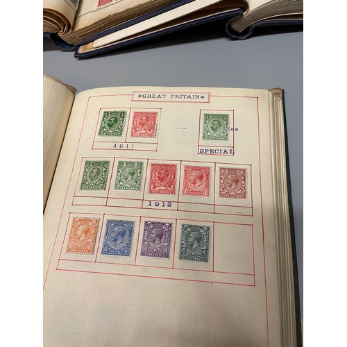 467 - POSTAGE STAMP ALBUMS INC GB VICTORIAN PENNY REDS, PENNY LILAC, EARLY BRITISH COLONY STAMPS,  AND OTH... 