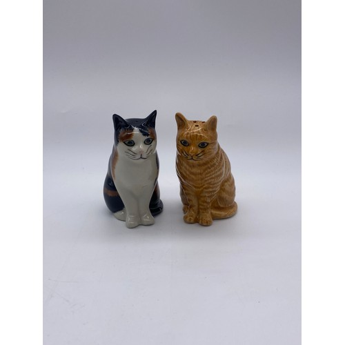 437 - QUAIL “ELEANOR AND VINCENT” NOVELTY CAT SALT AND PEPPER SET