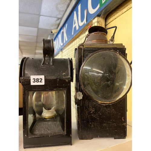 382 - WELCH PATENT RAILWAY LANTERN AND A LME RAILWAY LANTERN