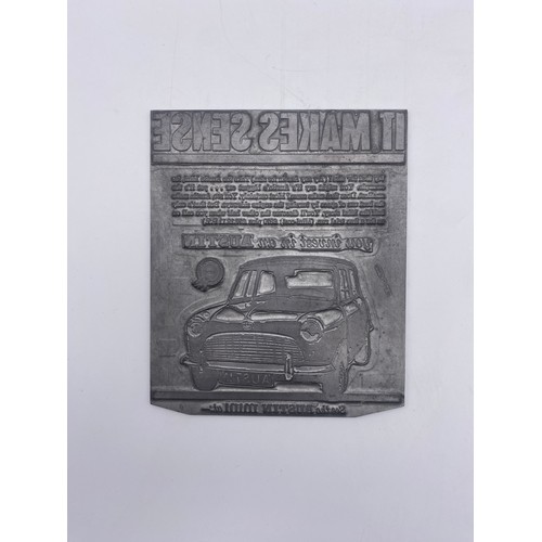 444 - TWO AUSTIN HEALEY AND AUSTIN MINI PRINTING PLATES