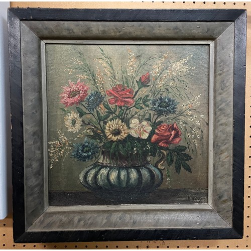 346 - OIL ON CANVAS OF STILL LIFE OF FLOWERS SIGNED H BOTTCHERS FRAMED