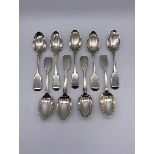 449 - NINE SILVER VICTORIAN SPOONS 12OZT OVERALL