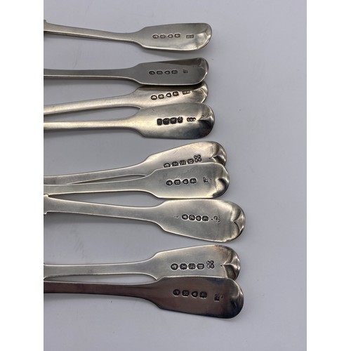 449 - NINE SILVER VICTORIAN SPOONS 12OZT OVERALL