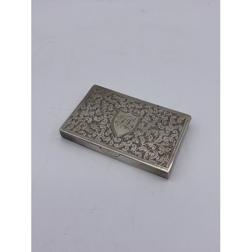 361 - BIRMINGHAM SILVER ENGRAVED CARD AND STAMP CASE 2.8OZ APPROX