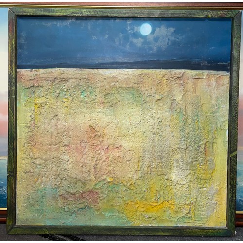 333 - MIXED MEDIA TEXTURED PAINTING ENTITLED 'THE MOON OF ALABAMA' DATED 1994