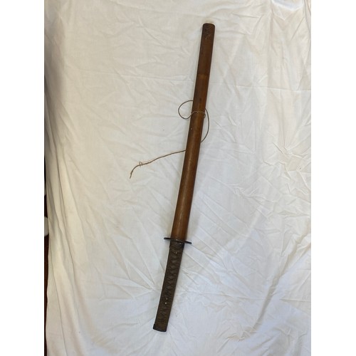 465 - JAPANESE WAKIZASHI IN BAMBOO SHEATH