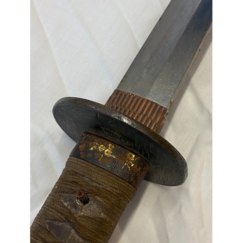 465 - JAPANESE WAKIZASHI IN BAMBOO SHEATH