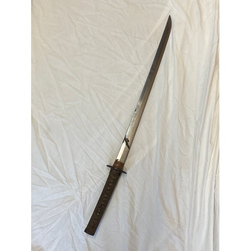 465 - JAPANESE WAKIZASHI IN BAMBOO SHEATH