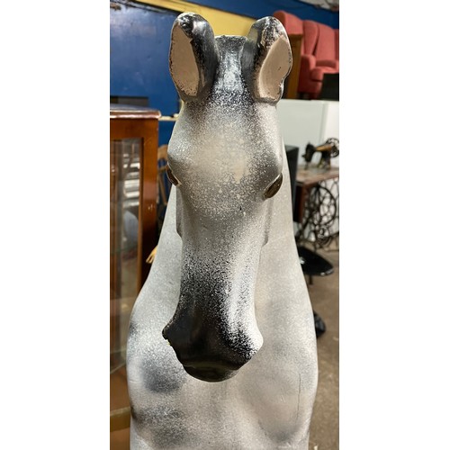 35 - VINTAGE DAPPLE GREY PAINTED ROCKING HORSE