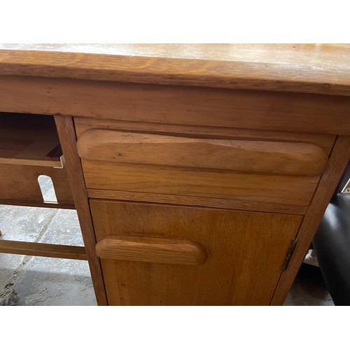 76 - 1950S LIGHT OAK DESK