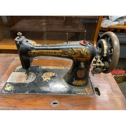 81 - VINTAGE TREADLE MANUAL SEWING MACHINE