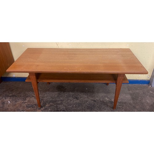 106 - 1960S TEAK OBLONG COFFEE TABLE WITH UNDERTIER