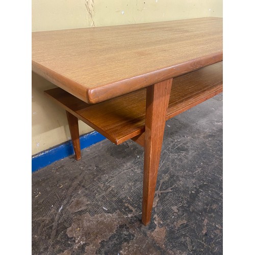 106 - 1960S TEAK OBLONG COFFEE TABLE WITH UNDERTIER