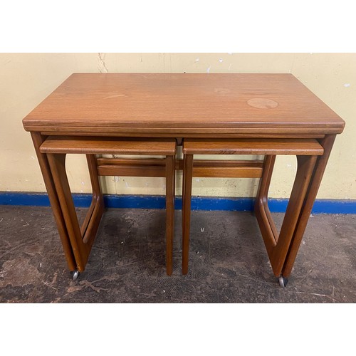 103 - MCINTOSH TEAK SWIVEL TOP NEST OF TABLES