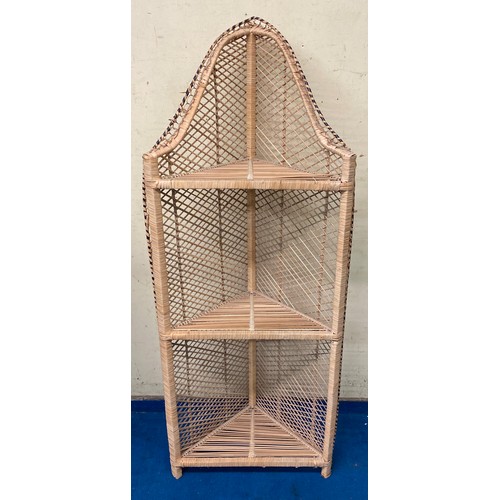 72 - RATTAN CORNER WOTNOT SHELF