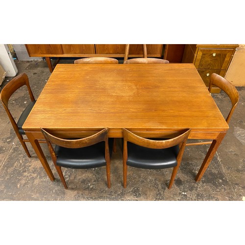 111 - BORDUM & NIELSEN DANISH TEAK DINING TABLE AND SIX CHAIRS