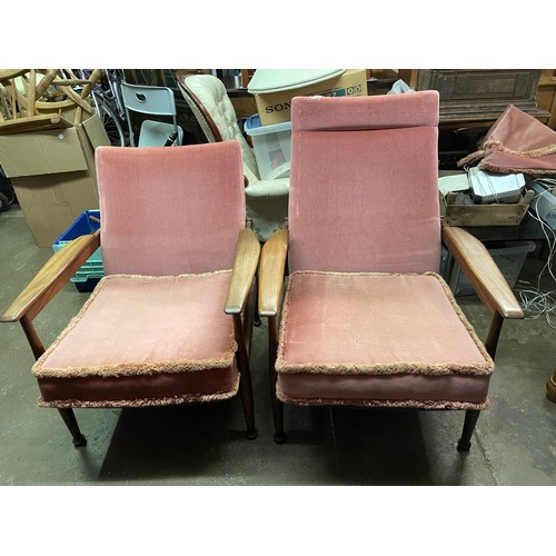 180 - PAIR OF 1960S TEAK ADJUSTABLE ARMCHAIRS