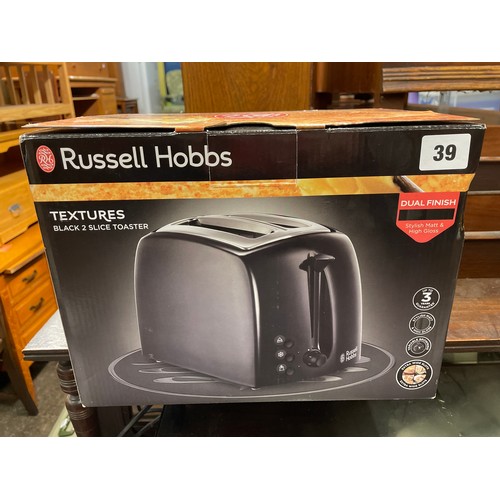 39 - BOXED RUSSELL HOBBS TWO SLICE TOASTER