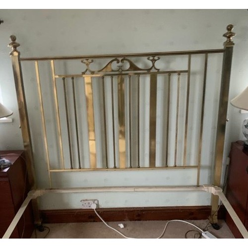 164 - ART NOUVEAU BRASS DOUBLE BEDSTEAD