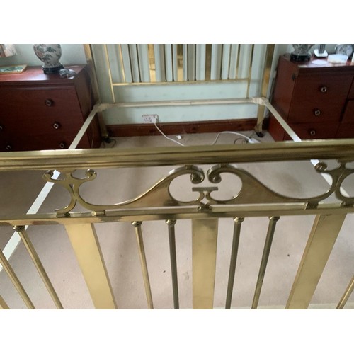 164 - ART NOUVEAU BRASS DOUBLE BEDSTEAD