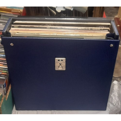 286 - BLUE BOX OF VINYL LP RECORDS MAINLY JAZZ