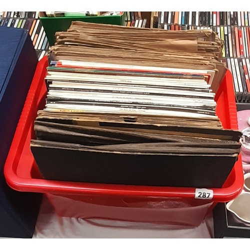 287 - CRATE OF VINYL LP RECORDS SHIRLEY BASSEY, TONY BENNET PLUS SOME 78S