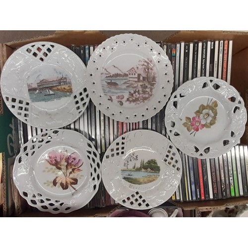 289 - LARGE CARTON OF CONTINENTAL SOUVENIR SEASIDE RESORT AND FLORAL RIBBON PLATES