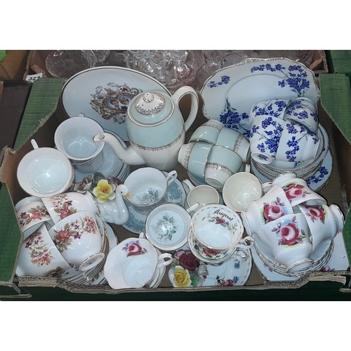 325 - CARTON CONTAINING VARIOUS BONE CHINA TEASETS RICHMOND, AND OTHERS